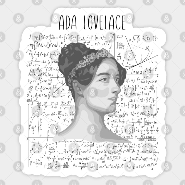 Ada Lovelace Portrait Sticker by Slightly Unhinged